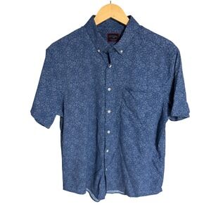 UNTUCKit Men's Blue‎ Floral Print Short Sleeve Button Down Shirt